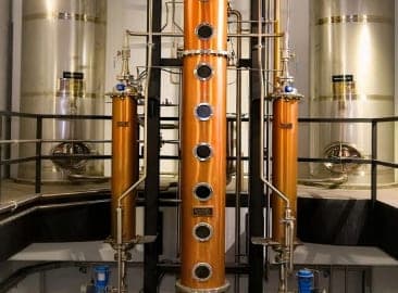 Copper stills at the Old Montreal distillery