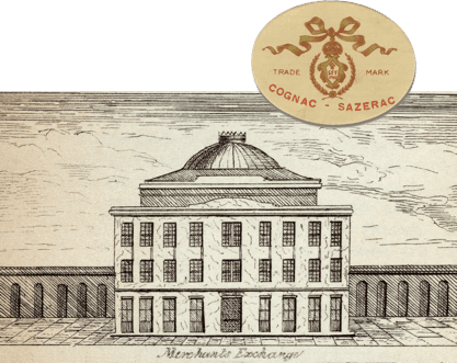 Pencil drawing of original Merchants Exchange building