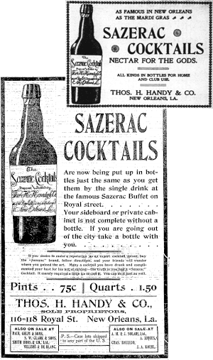 Original Sazerac Cocktail Advertisements