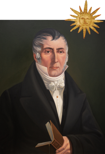 Portrait of Bernard Sazerac with family star crest