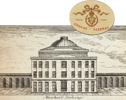 Pencil drawing of original Merchants Exchange building