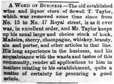 1865 Newspaper Announcement