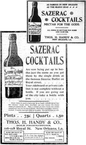 Original Sazerac Cocktail Advertisements