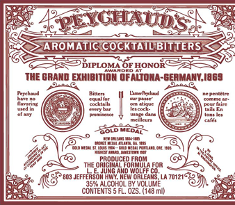 Peychaud's Bitters Label 1970