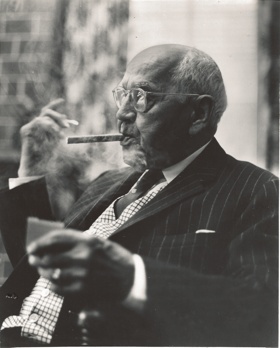 Black and white photo of Pappy Van Winkle