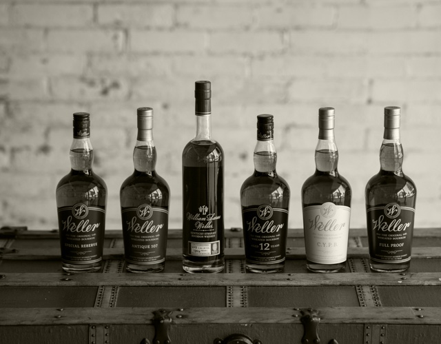 6 different versions of the bourbons made by Weller