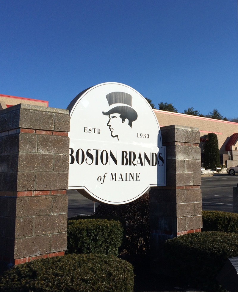 Sign for Boston Brands of Maine