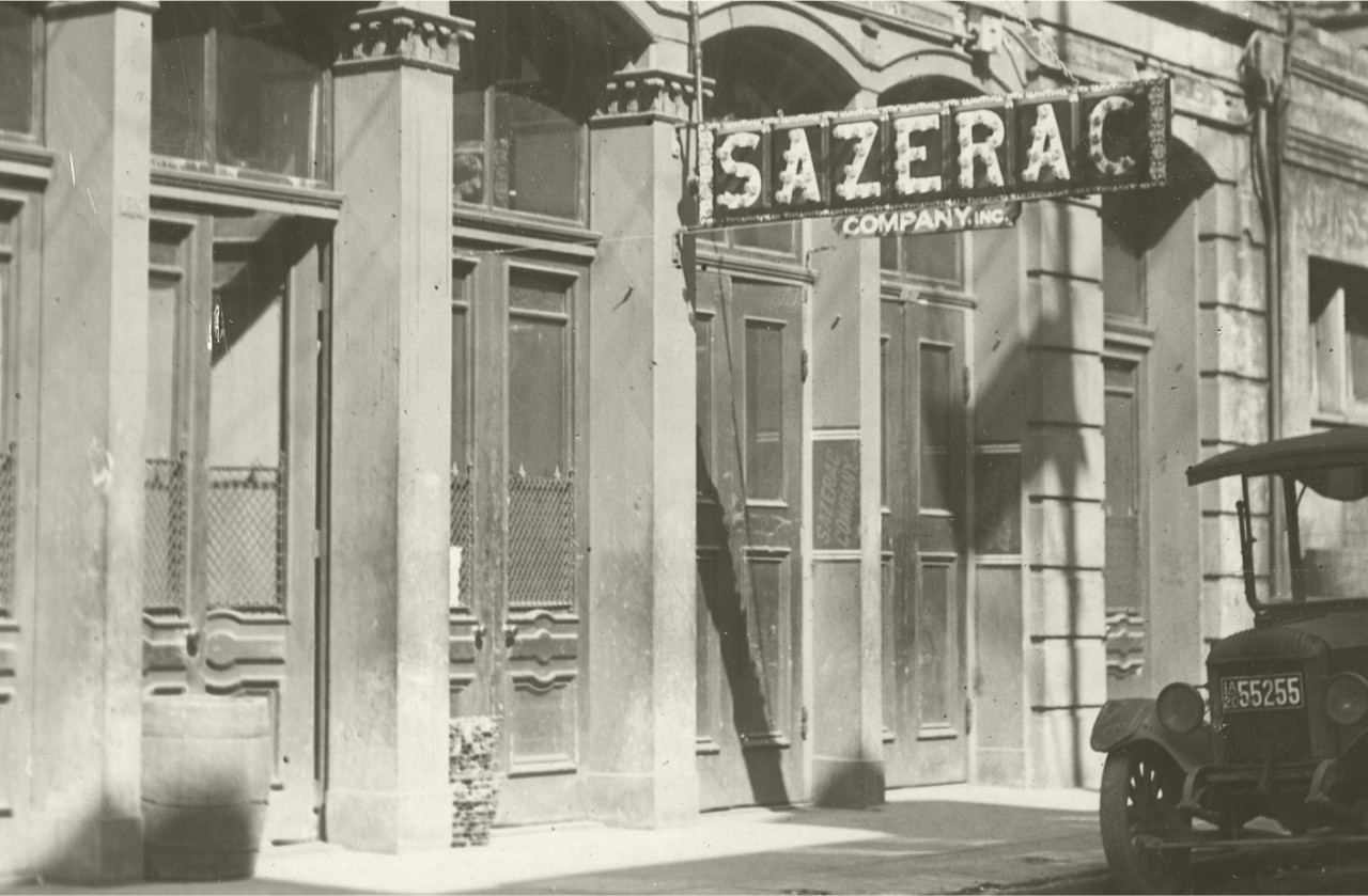 Black and white image of original Sazerac headquarters