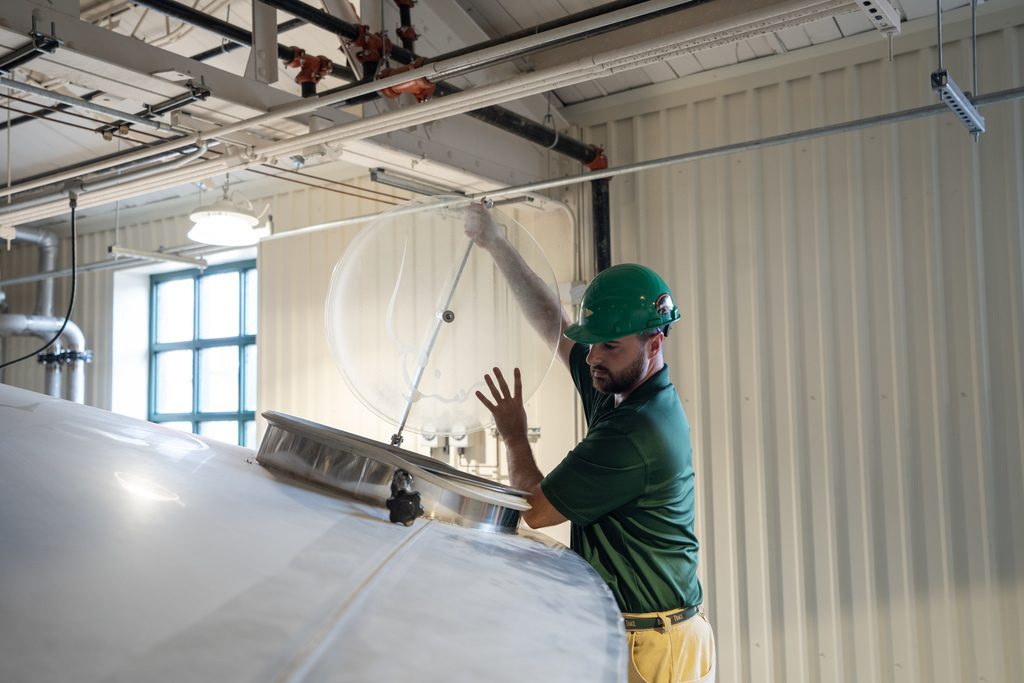 Man working at buffalo trace distillery